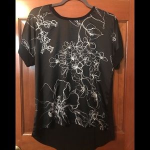 Black floral blouse